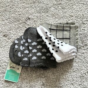 Copper Key 3 Pairs Kids Patterned Socks Set - Gray and White